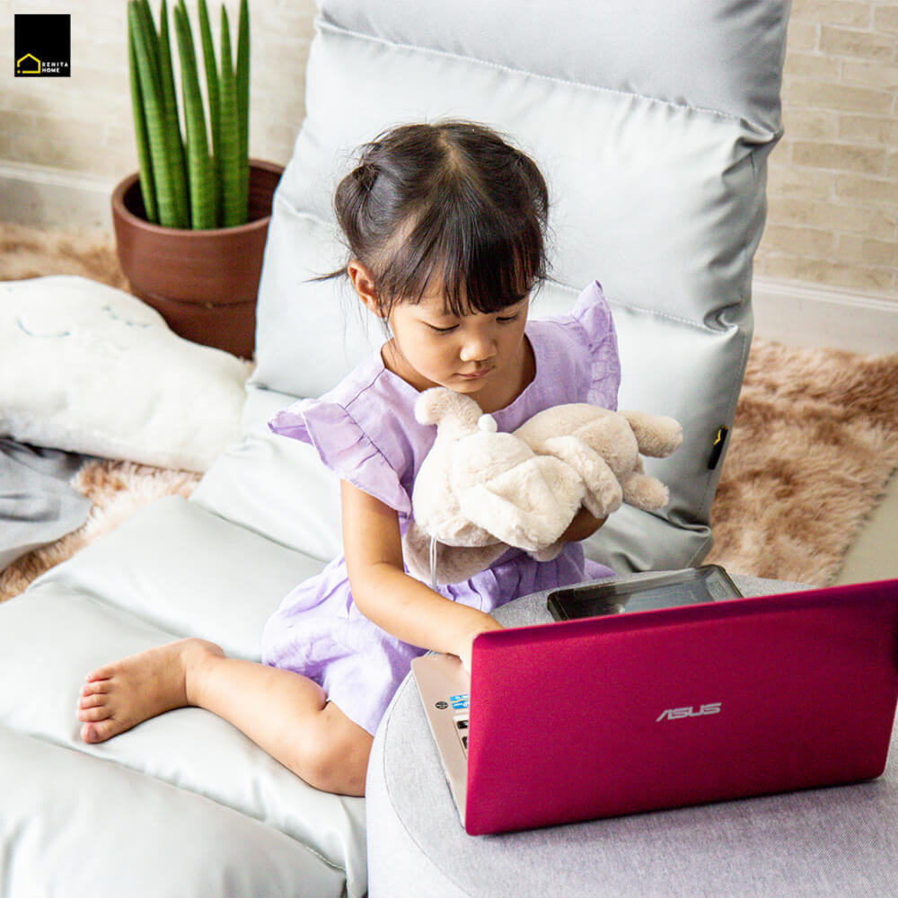 โซฟานั่งพื้นปรับได้ 3 ตำแหน่ง 6 ระดับ RENITA HOME รุ่น RINA PLUS หนัง Premium PU สีแดง 50x140ซม._7